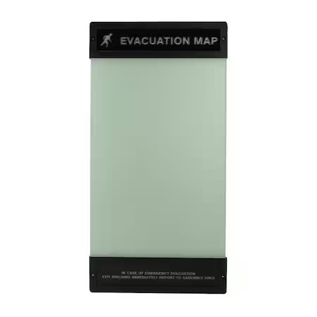 Zoro Select Dta243 Evacuation Map Holder, 17 In. X 11 In., Dta243