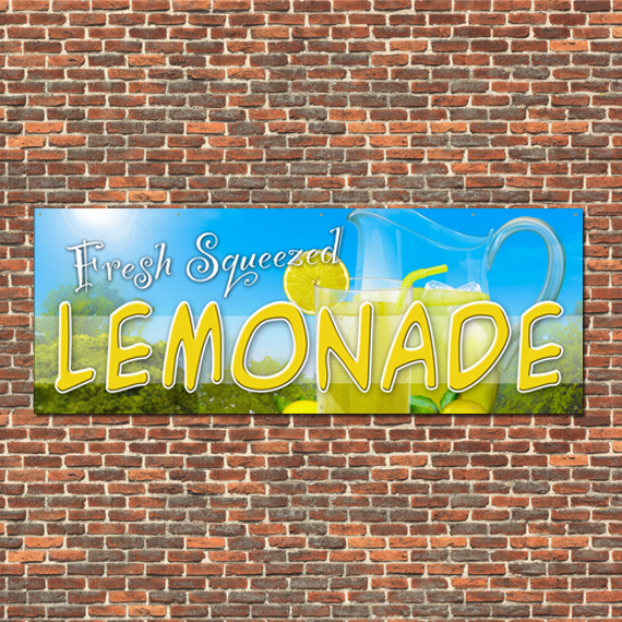 Lemonade Banner 24″x64″ Free Shipping & Customization, Ready to Hang!