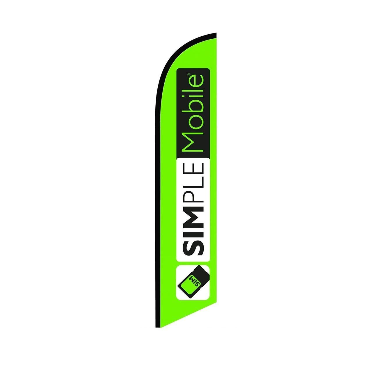 Simple Mobile Green Swooper Flutter Feather Flag | 3ft W x 11.5ft Tall