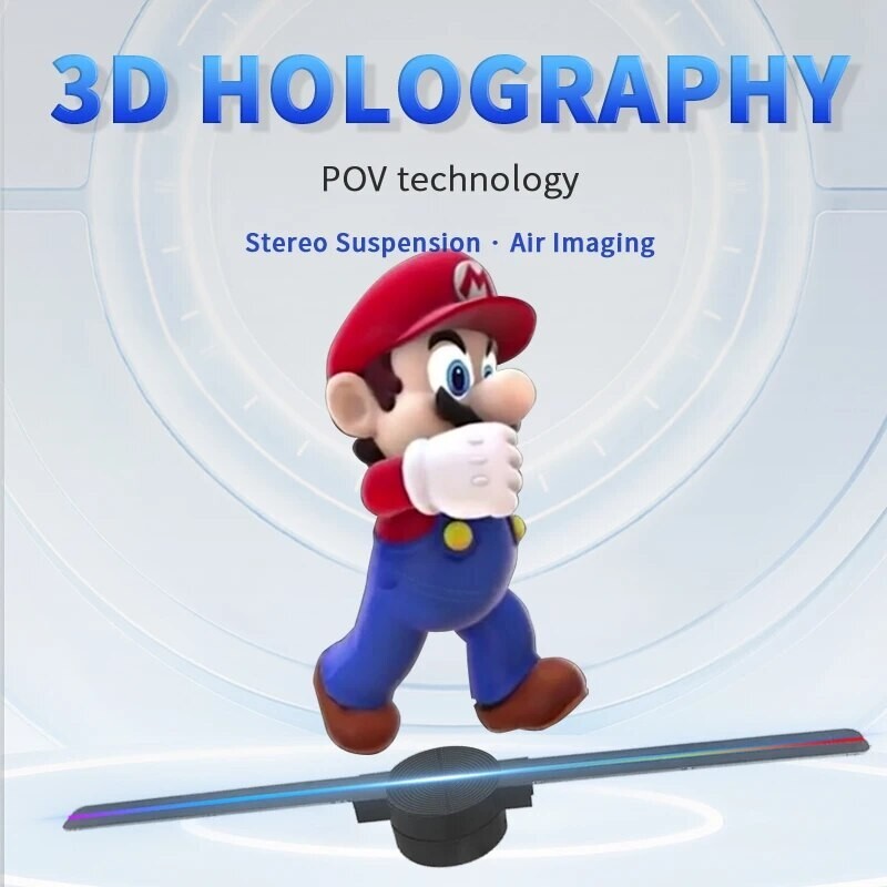 3D Holographic Projection Machine 42cm WIFI Mobile Advertising LED Aerieal Fan