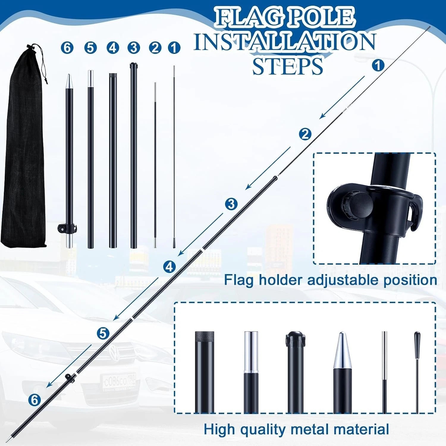 Promote Your Business with 7ft Used Cars Feather Flag – Complete Setup Included