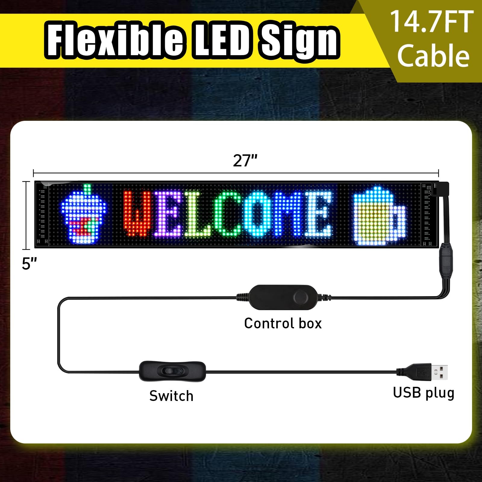 Programmable LED Sign | Message Scrolling Display for Indoor | Flexible Adver…