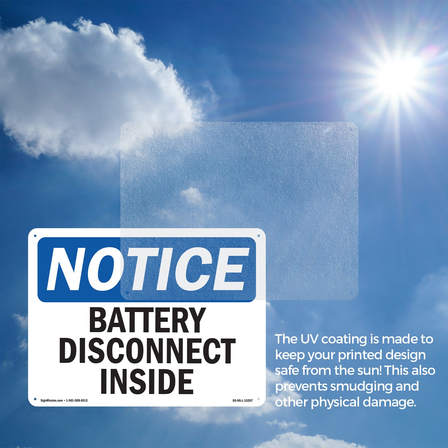 Battery Disconnect Inside OSHA Notice Sign Metal Plastic Or Decal – 5 or 10 Pack