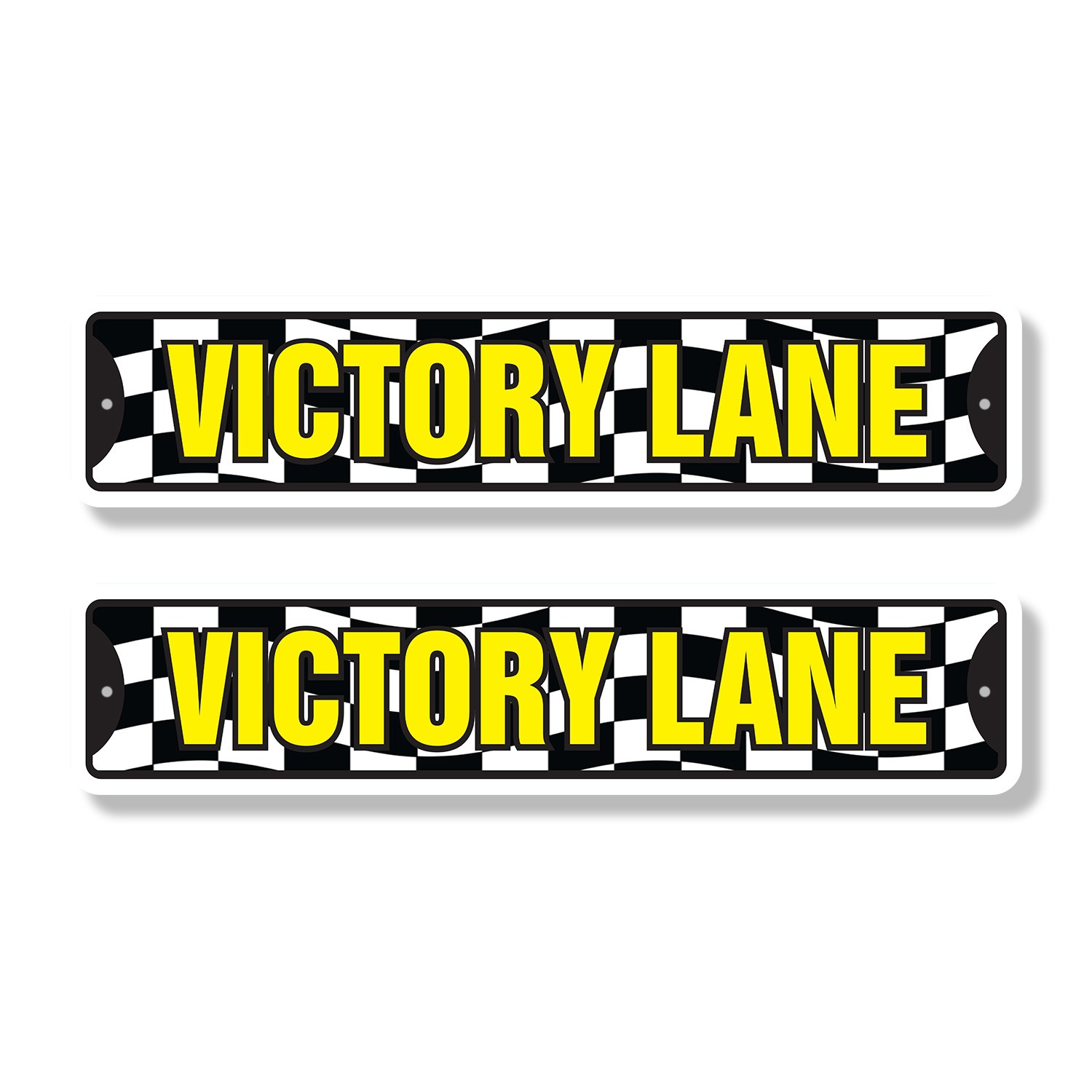 VICTORY LANE Street Sign (2 Pack) Metal Plastic winner racing car bike running