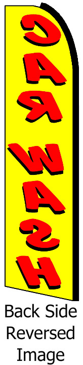 CAR WASH Yellow FLUTTER FLAG Tall Curved Advertising Sign Banner Feather Swooper