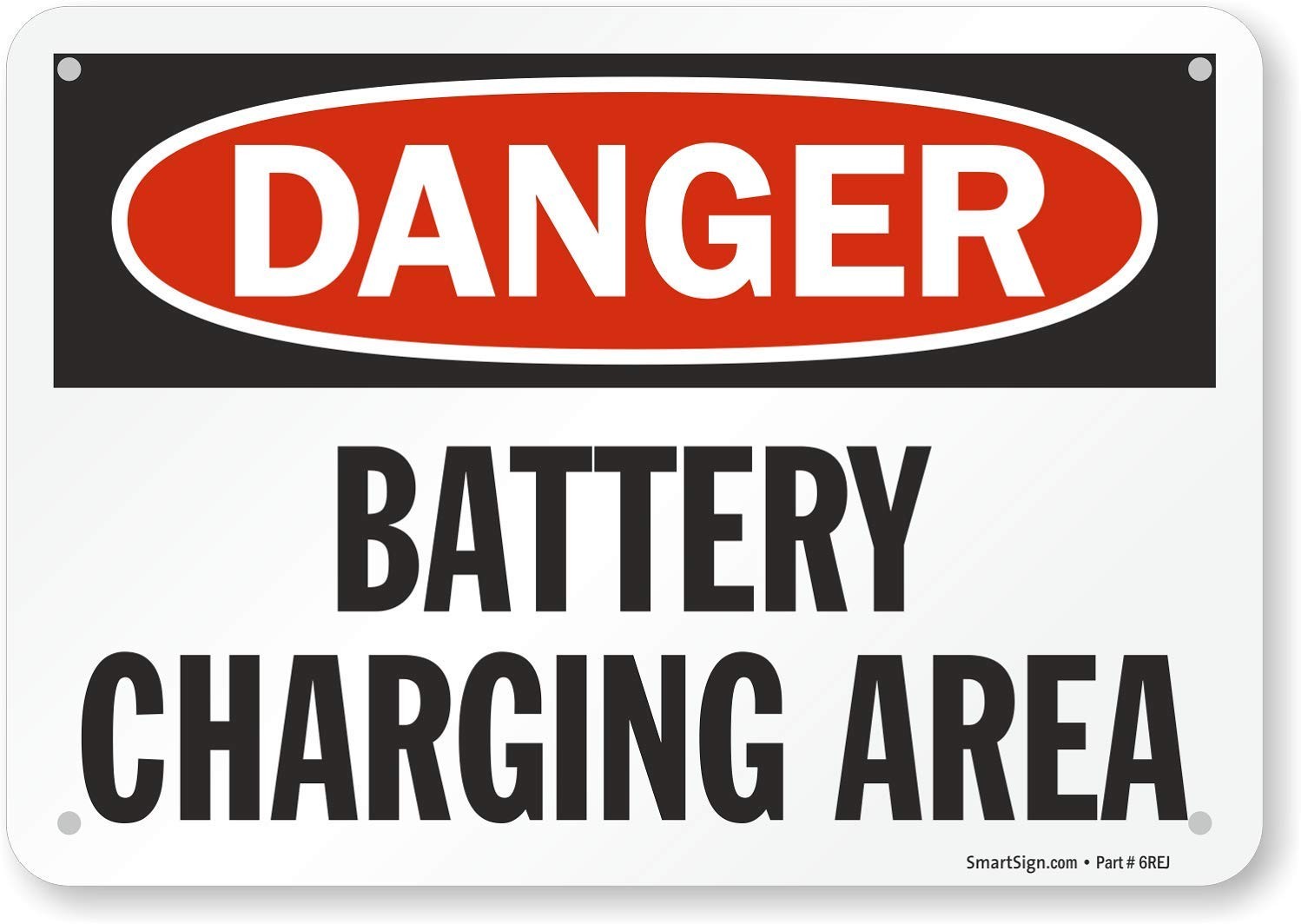 7″x10″ S-0220-PL-10 “Danger – Battery Charging Area” Sign Plastic Safety