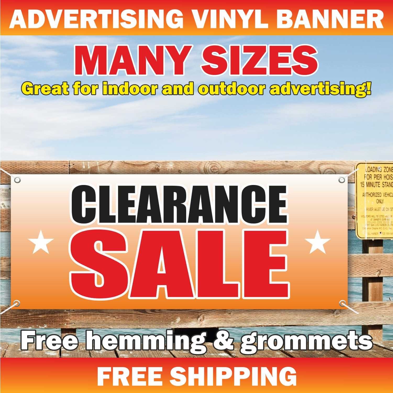CLEARANCE SALE Advertising Banner Vinyl Mesh Sign Discount Retail Store Shop