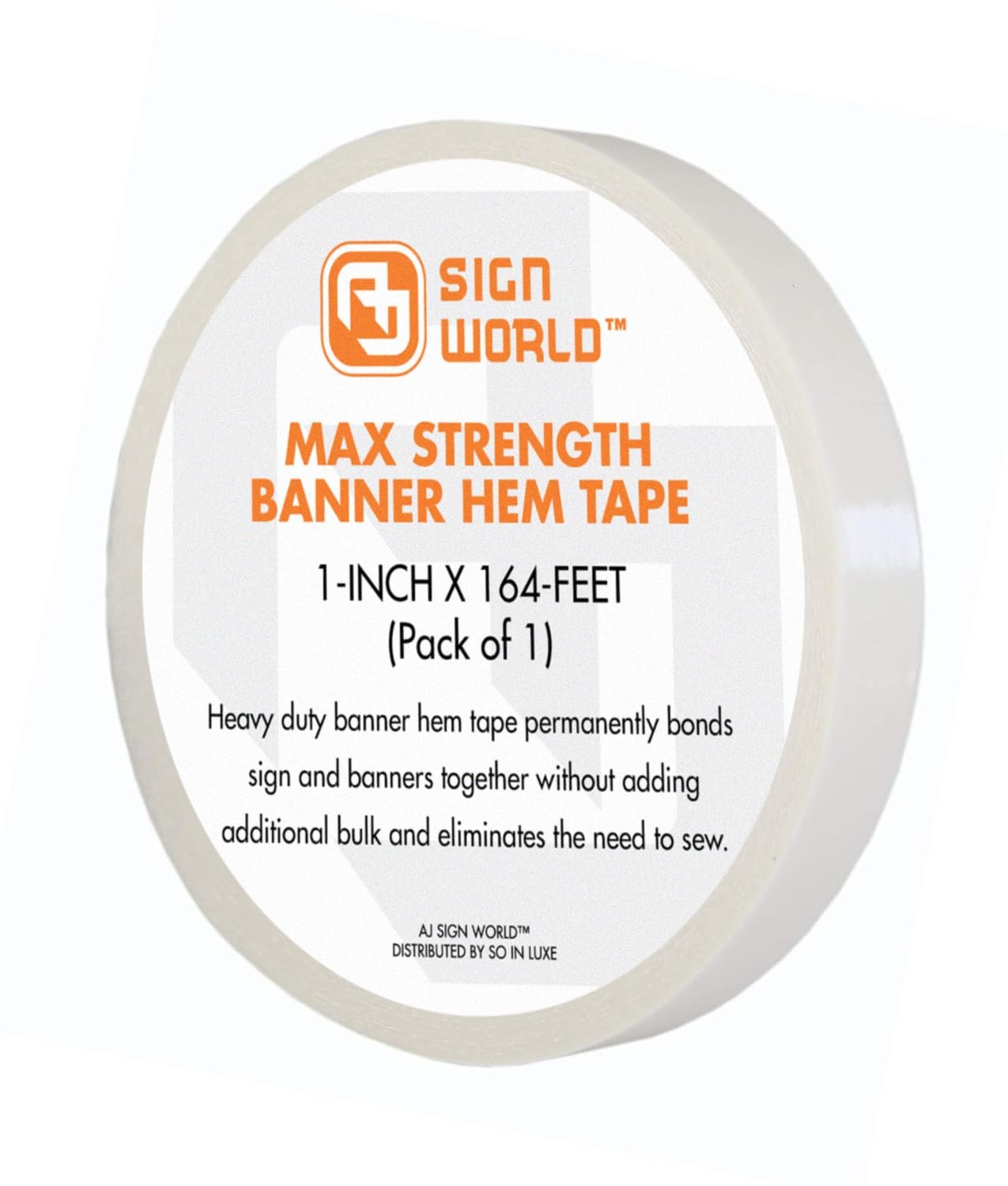 1″ MAX Strength Banner Hem Double Sided Permanent Tape (1-Inch x 164-Feet/55 …