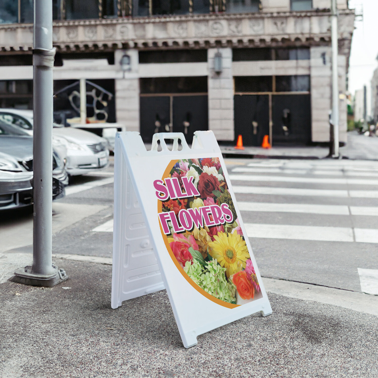 A-frame Sidewalk Silk Flowers 24″ x 36″ Double Sided A-Frame Sidewalk Sign