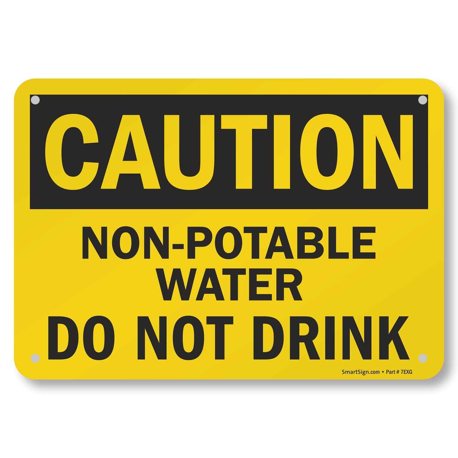 Caution Non Potable Water Do Not Drink Aluminum Sign Black Yellow 7×10 S2835