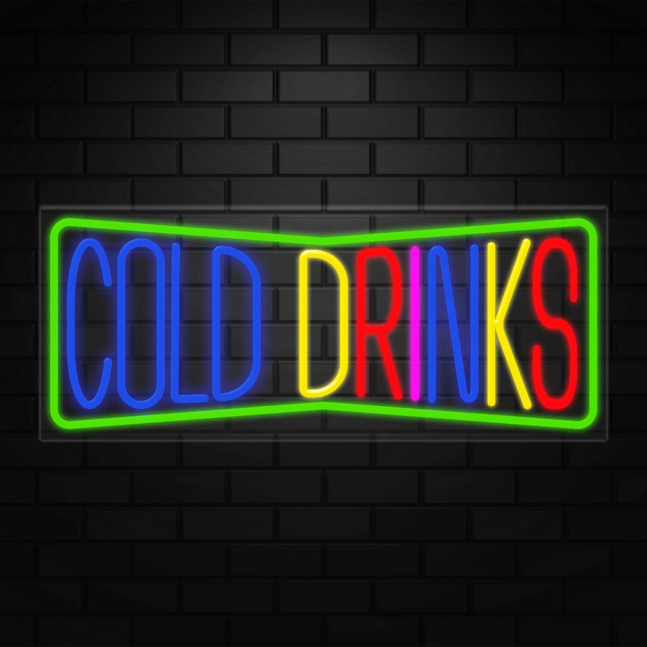Cold Drinks Sign for Window/Wall Displays | LED Flex Neon | 32″W x 13″H x 1″D