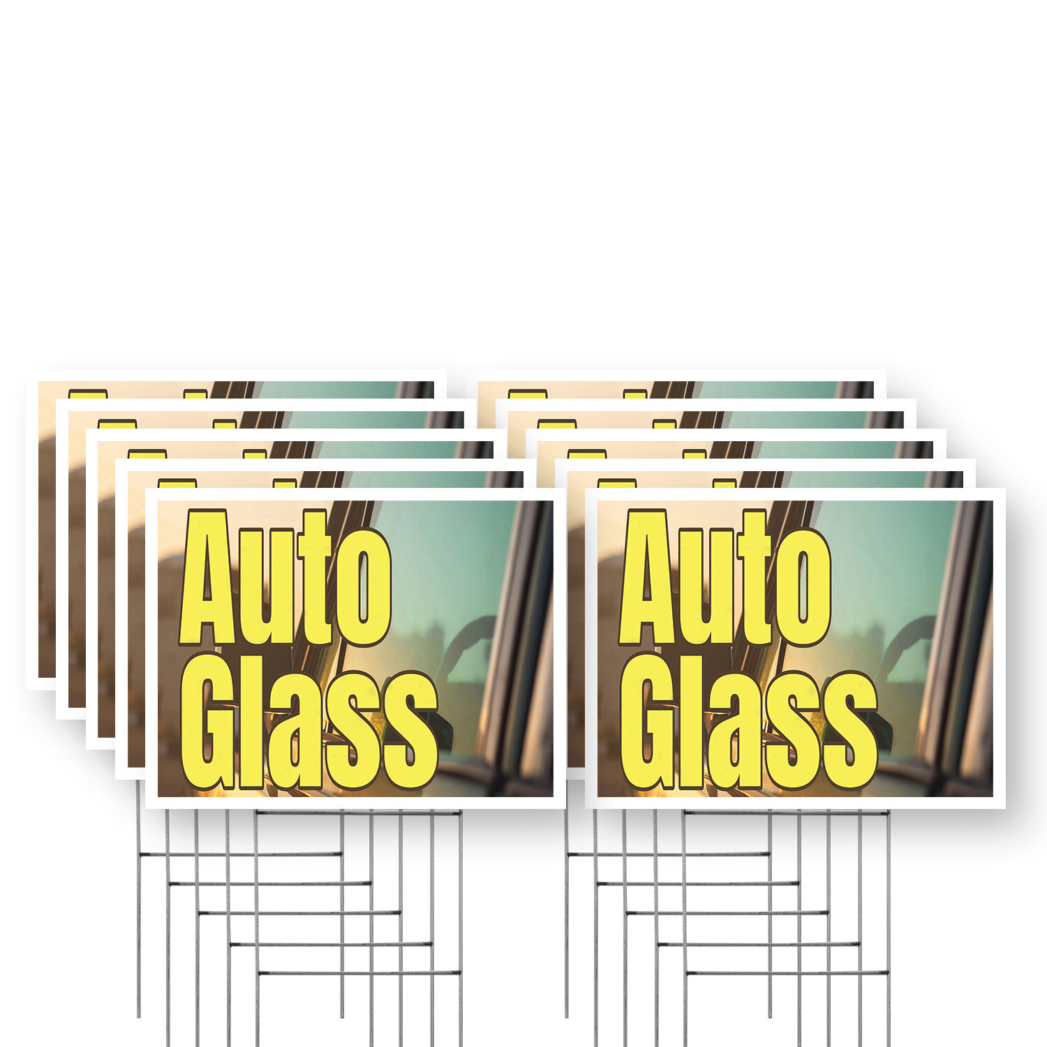 Auto Glass Yard Sign Windshield Repair, Replacement Services, Durable Material