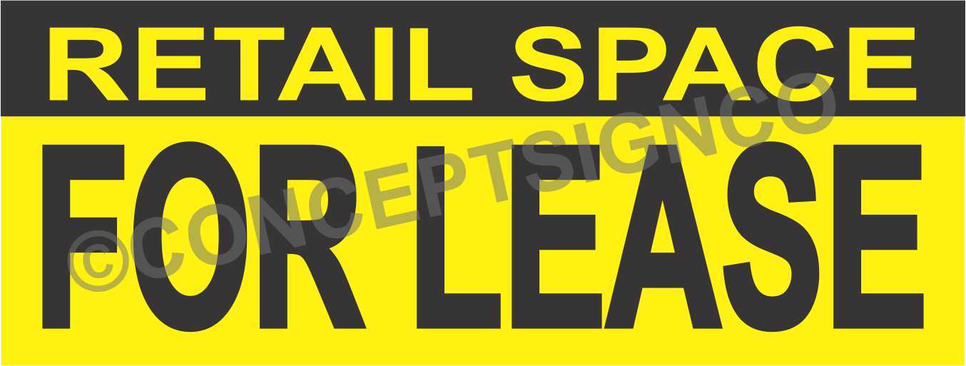 4’X10′ RETAIL SPACE FOR LEASE BANNER Outdoor Sign XL Real Estate Property