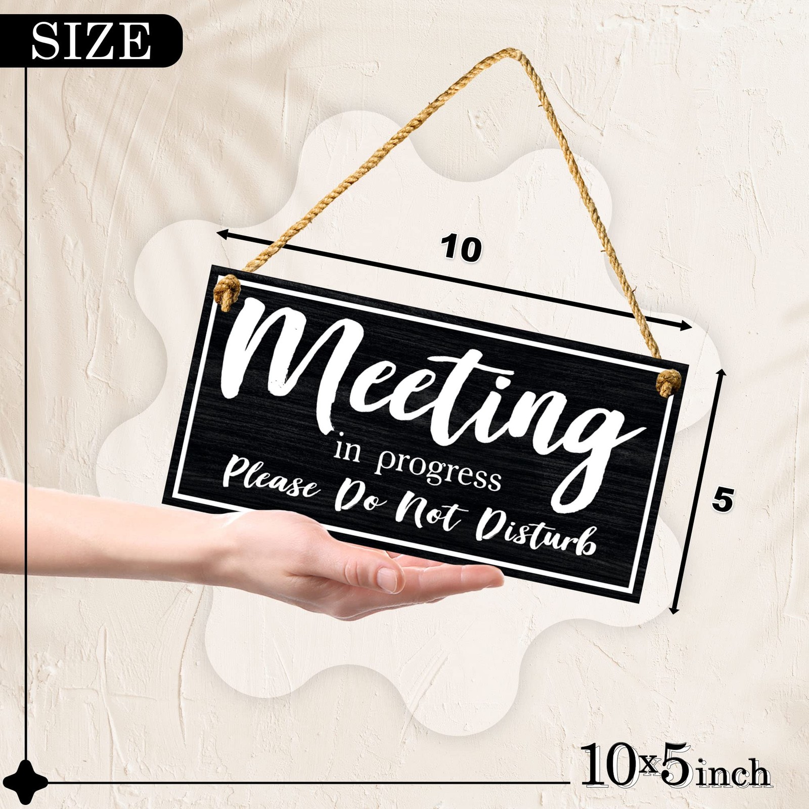 10×5 Dibond Meeting in Progress Door Sign Do Not Disturb Hanging Welcome