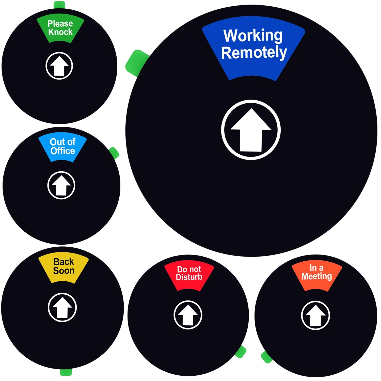 6 Black Privacy Sign, Do Not Disturb, In a Meeting, Out of Office, Slider