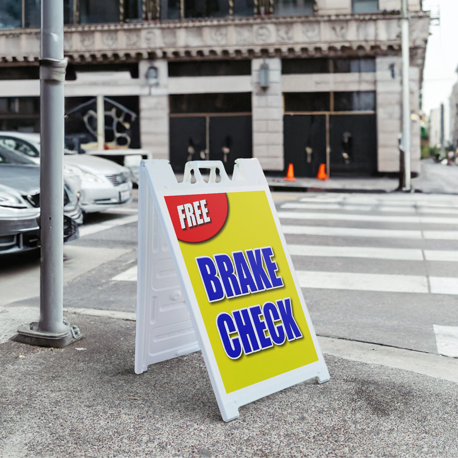 A-frame Sidewalk Free Brake Check 24″ x 36″ Double Sided A-Frame Sidewalk Sign