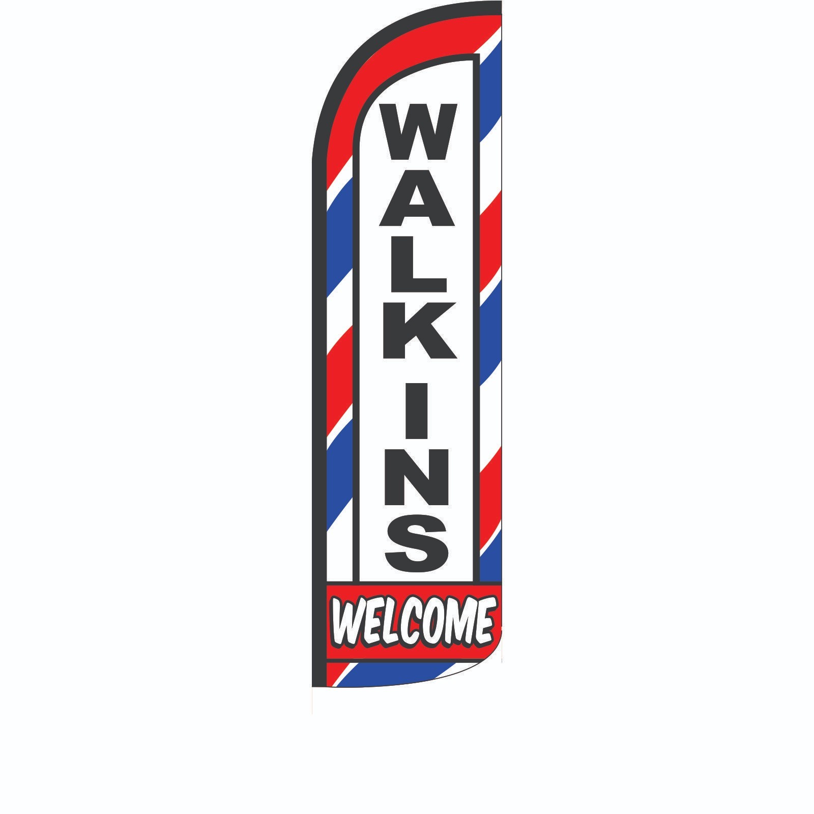 Walk Ins Welcome 3 ft X 11 1/2 ft Windless Swooper Flag (Flag Only)