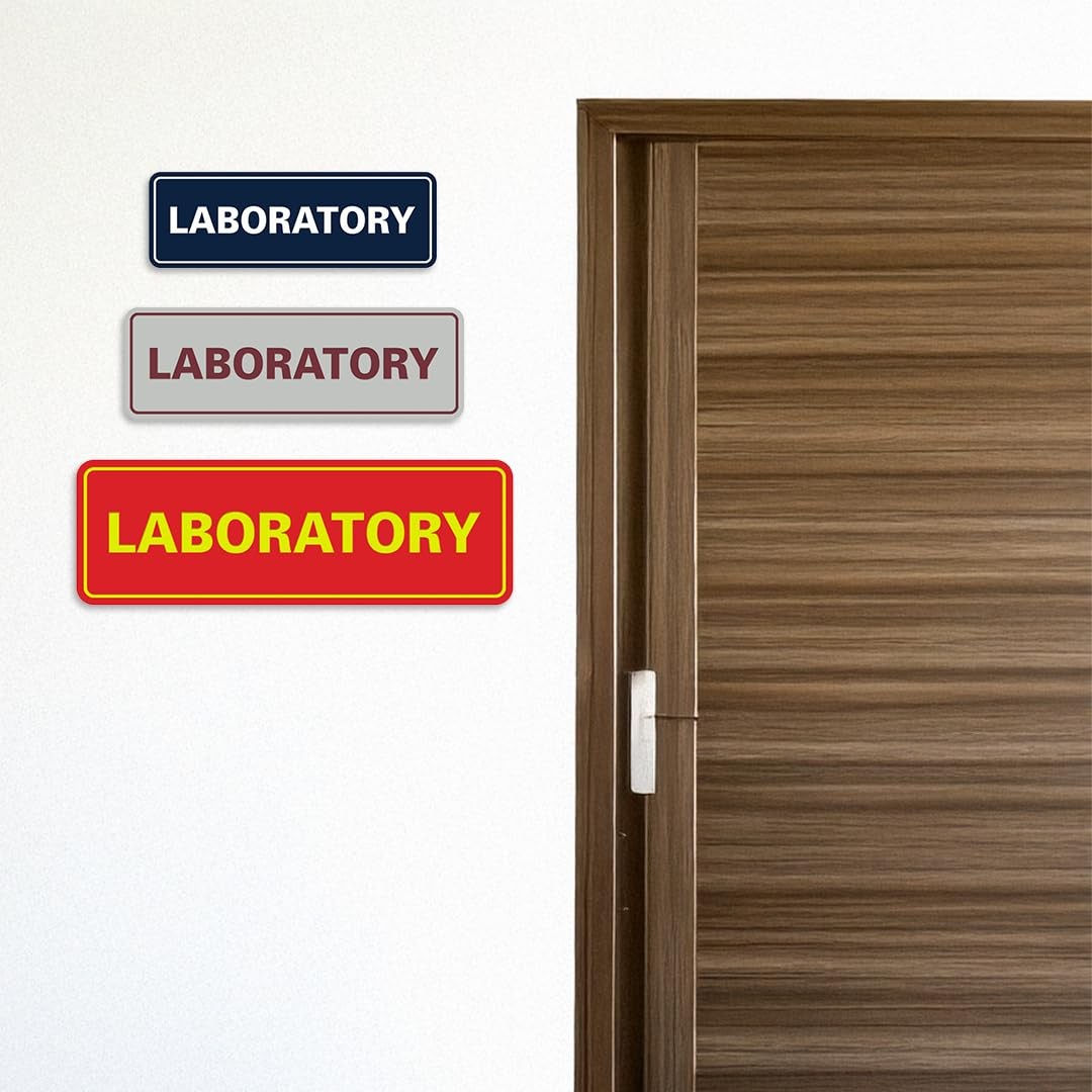 Standard Black Laboratory Warning Door Wall Business Sign Large 1 PCS
