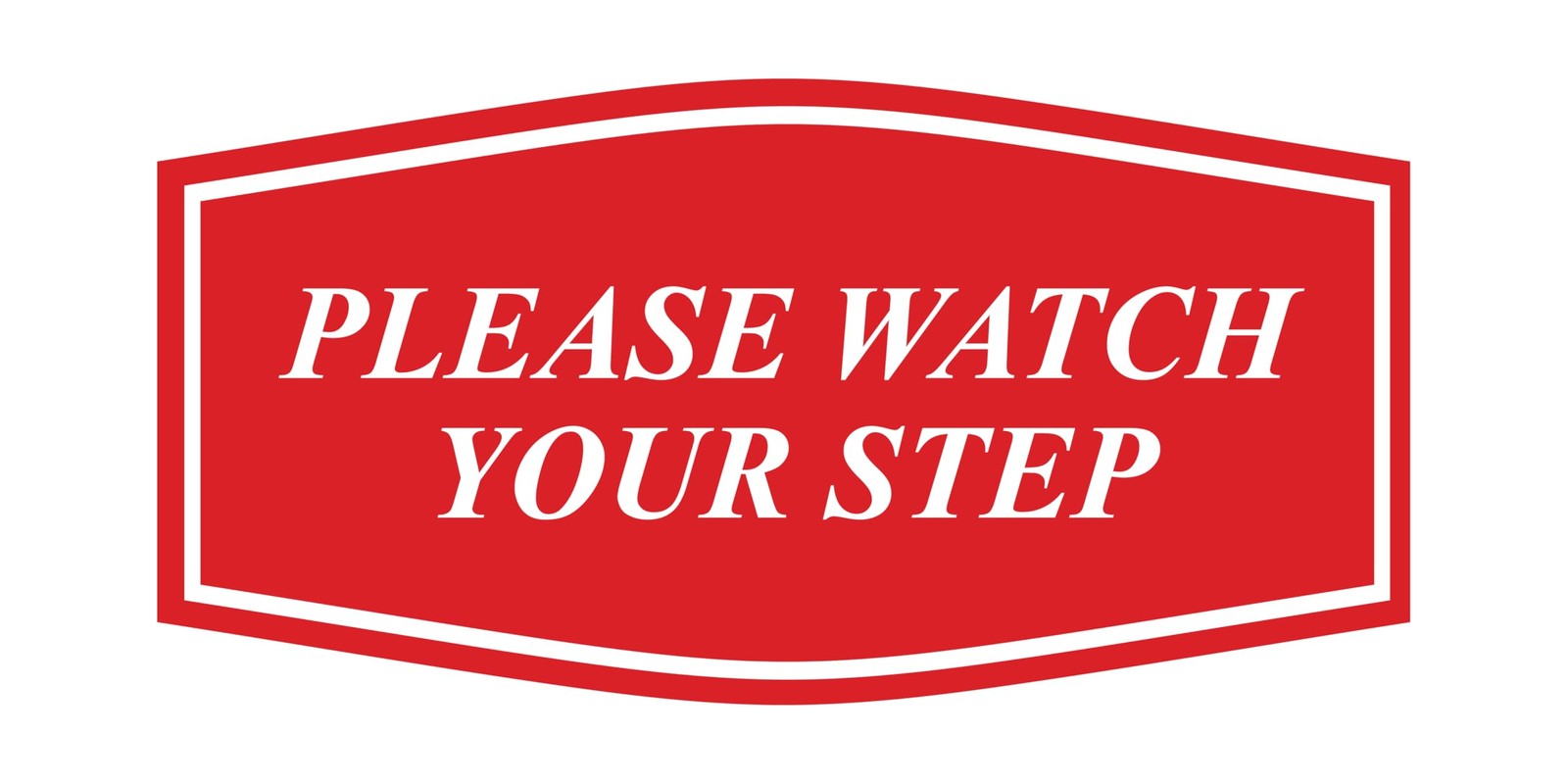 2 PCS Fancy Please Watch Your Step Sign Brushed Silver Small Warning Decor