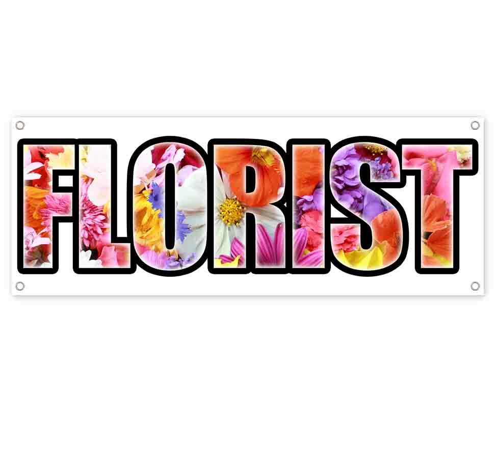 FLORIST Advertising Vinyl Banner Flag Sign Many Sizes BOUQUET FLOWERS
