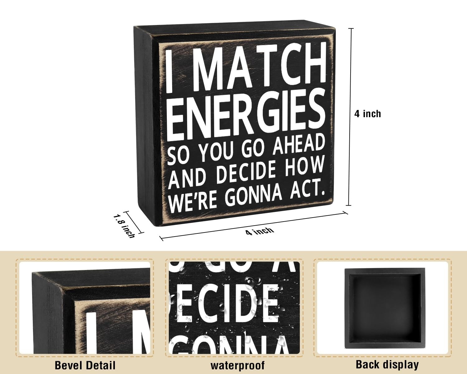 Funny Office Desk Decor Coworker Gift I Match Energies Cubicle Quotes Sign