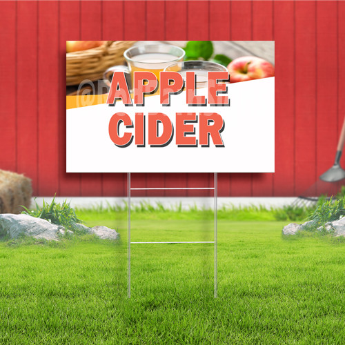 Apple Cider Coroplast Sign Plastic Indoor Outdoor Yard Sign FREE SHIPPING