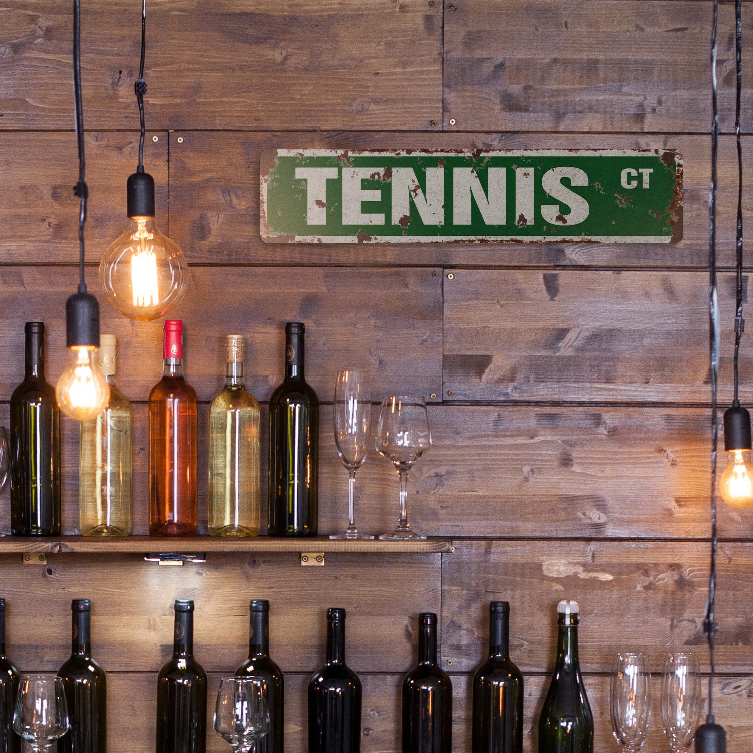 TENNIS Vintage Style Rustic Street Sign Metal court player ball shop teacher