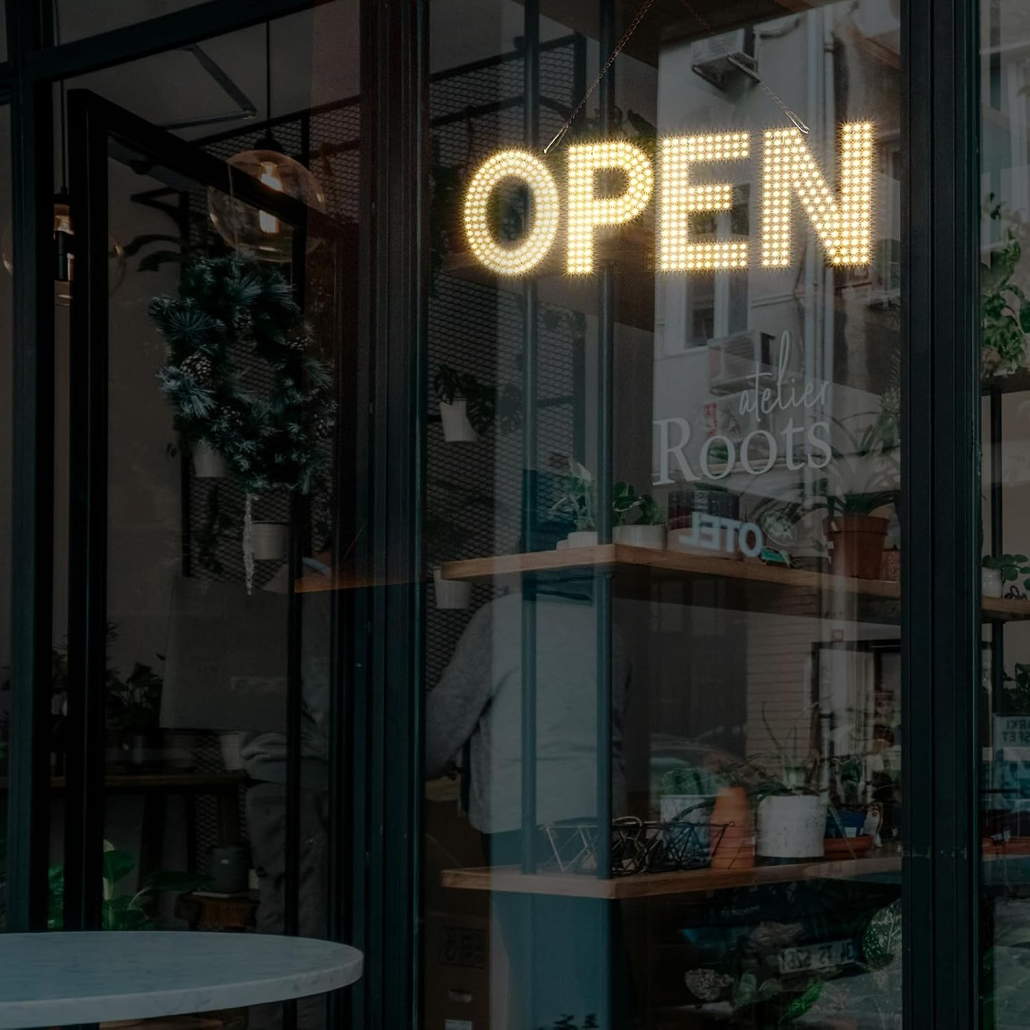 LED Open Sign for Business,22″X7″ Dimmable Brightness Large Electric Light up Si