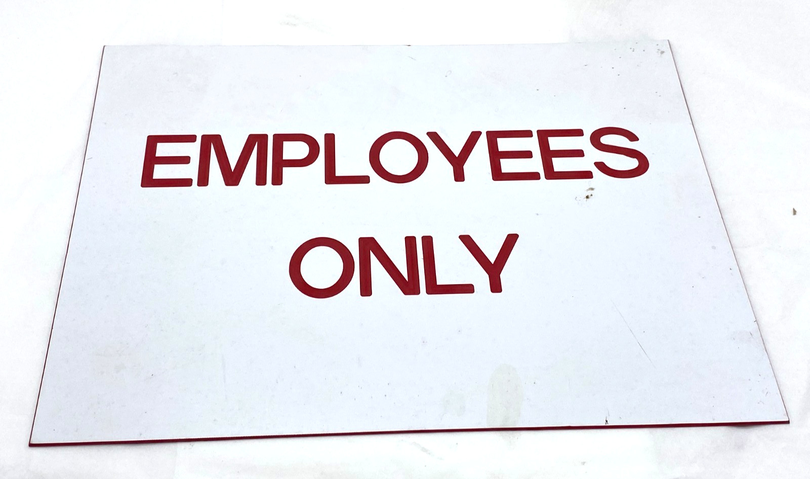 12″ x 9″ Employees Only Sign Plastic Door Wall Safety Notice Red White 12×9