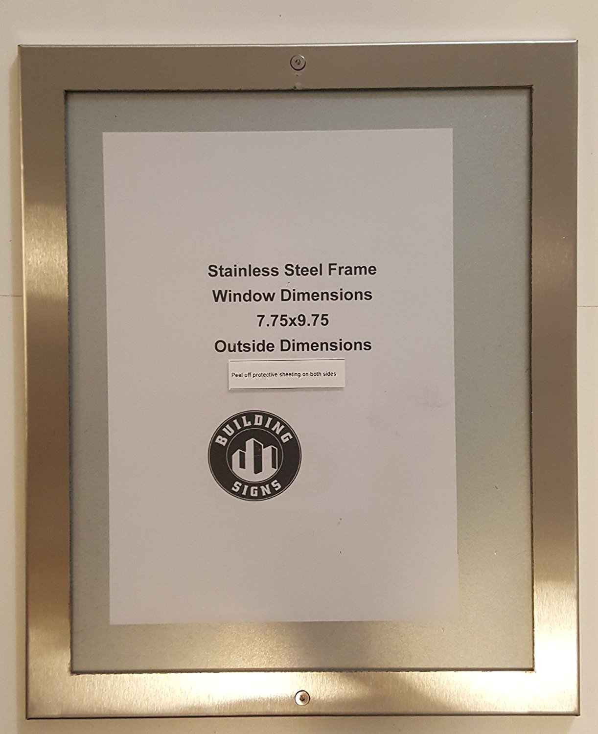 Elevator certificate frame 7.75 x 9.75 stainless Steel-REF24-1027
