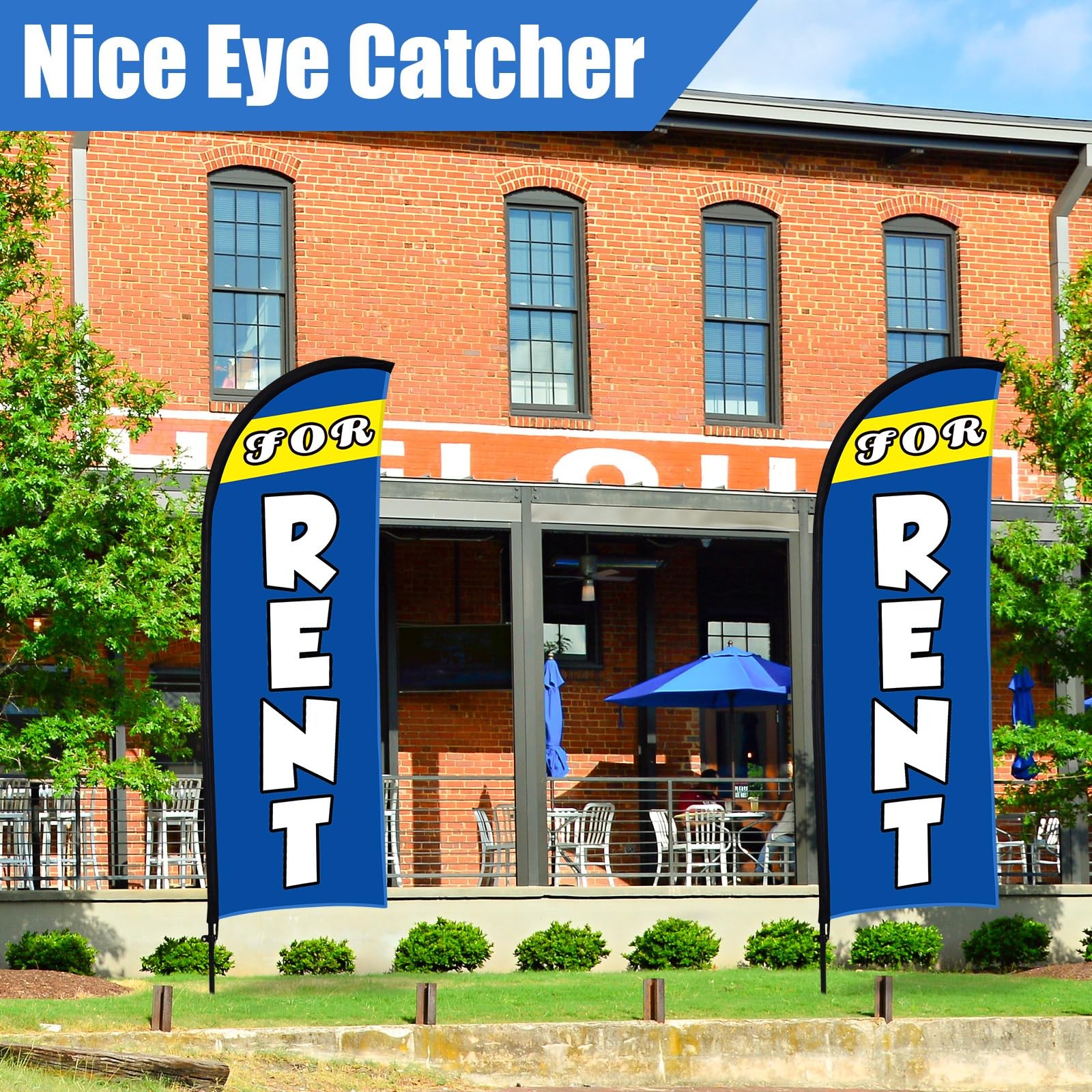 2 Sets FOR RENT Feather Flag Kit 8ft FOR RENT Flag Banner Bulk with Pole Grou…