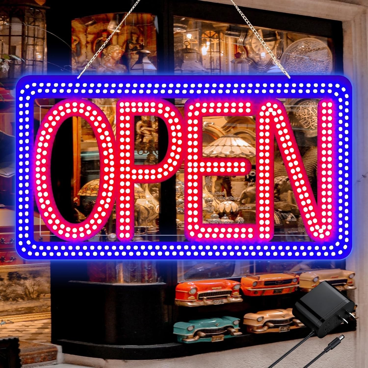 16.5″x9″ Horizontal Open Sign – Bright & Dimmable