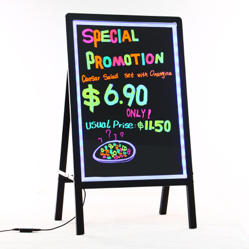 Large LED Message Writing Board, 19″ x 26″ Illuminated Erasable Neon Menu Board