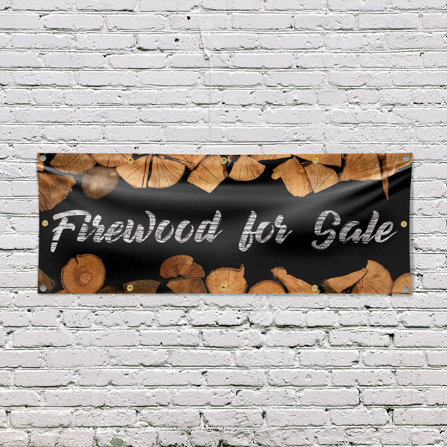 Firewood For Sale Vinyl Banner Sign with Metal Grommets Heavy-Duty Single-Sided