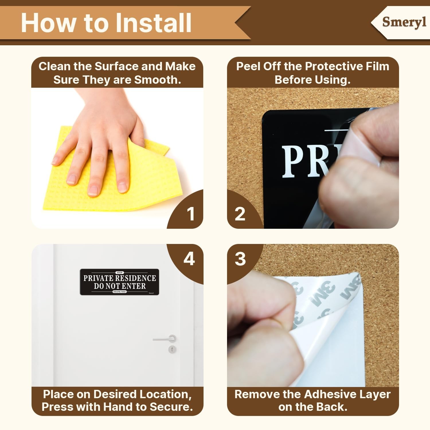 Private Residence Do Not Enter Signs With Self-Adhesive Backing