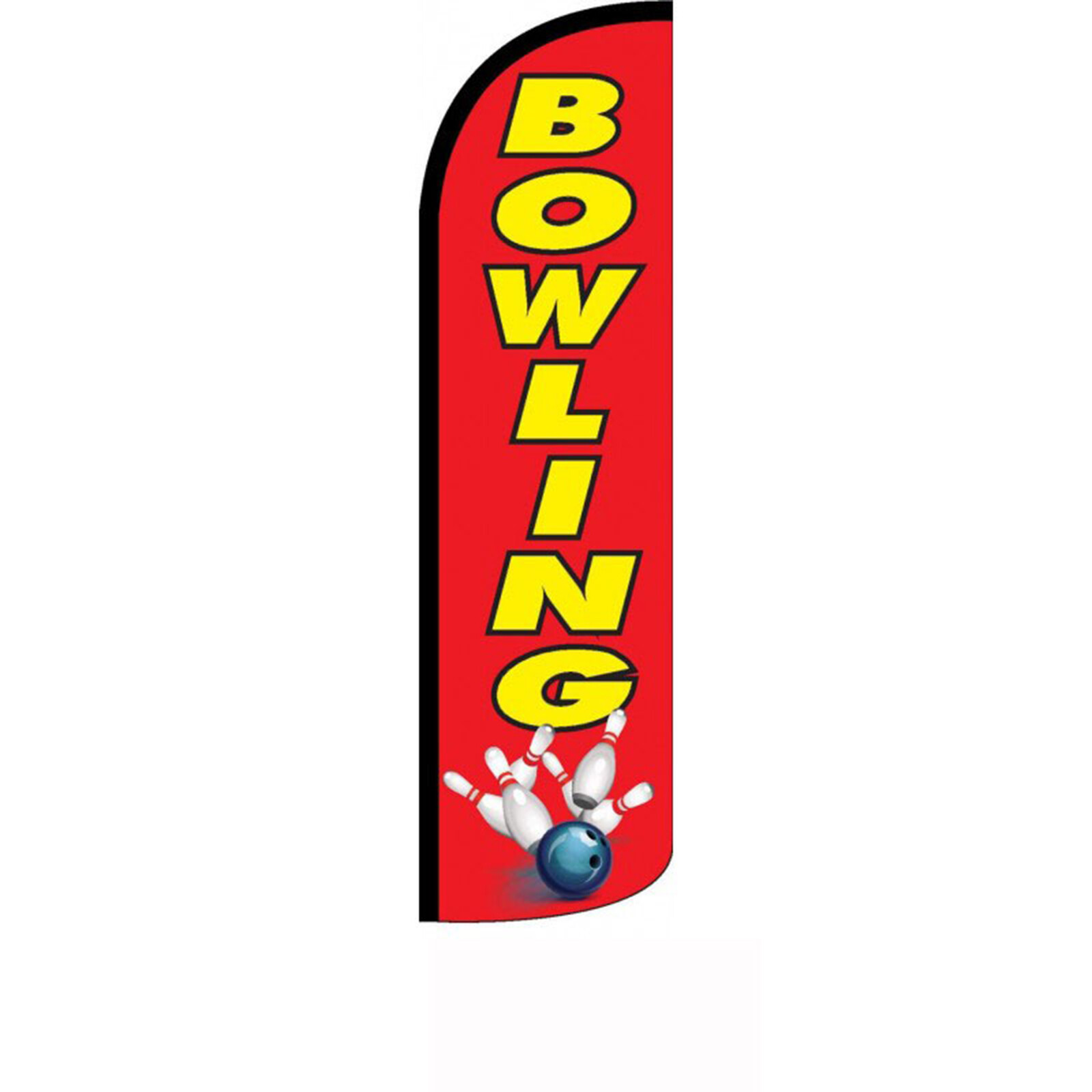 Bowling Red 2 1/2 ft X 11 1/2 ft Windless Swooper Flag