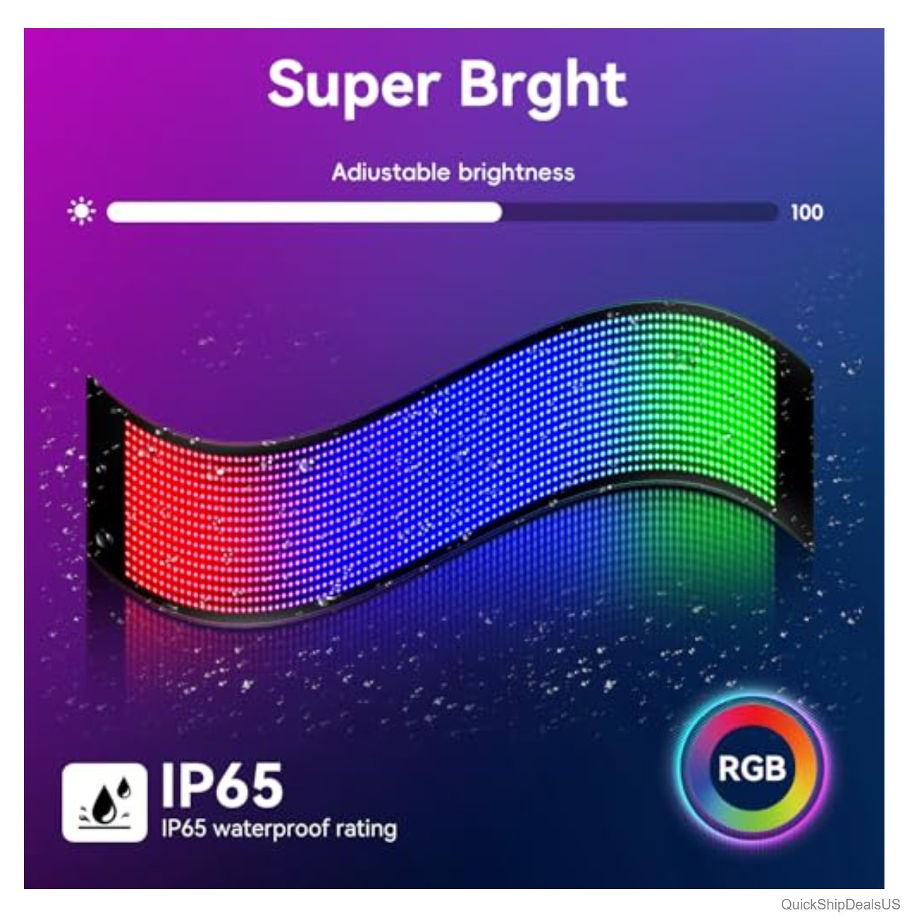 LED Sign for Car Windshield Bluetooth APP Control DIY Text Programmable