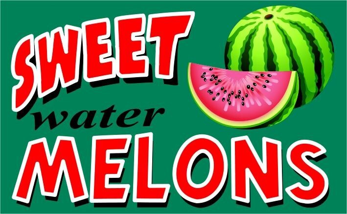 Sweet water melons FLAG 3x5ft with turn FLAG to BANNER kit