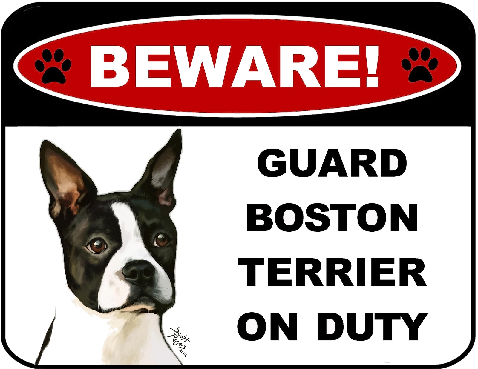 LED Light Up Red Flashing Blinking Attention Grabbing Laminated Dog Sign Beware