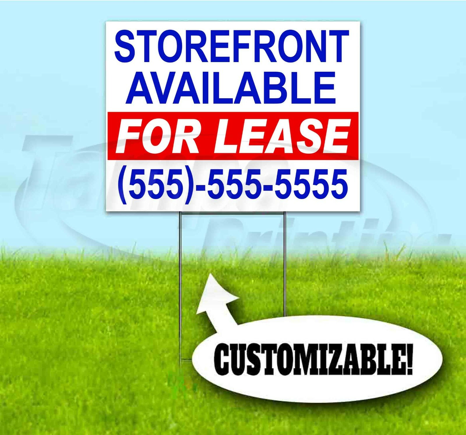 STOREFRONT FOR LEASE CUSTOM 18×24 Yard Sign WITH STAKE Corrugated Bandit REALTY