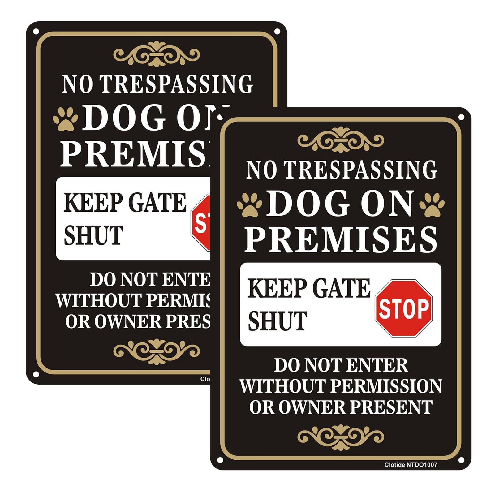 No Trespassing Sign Metal Rust Aluminum 2 Pack 10″x7″ Black Waterproof