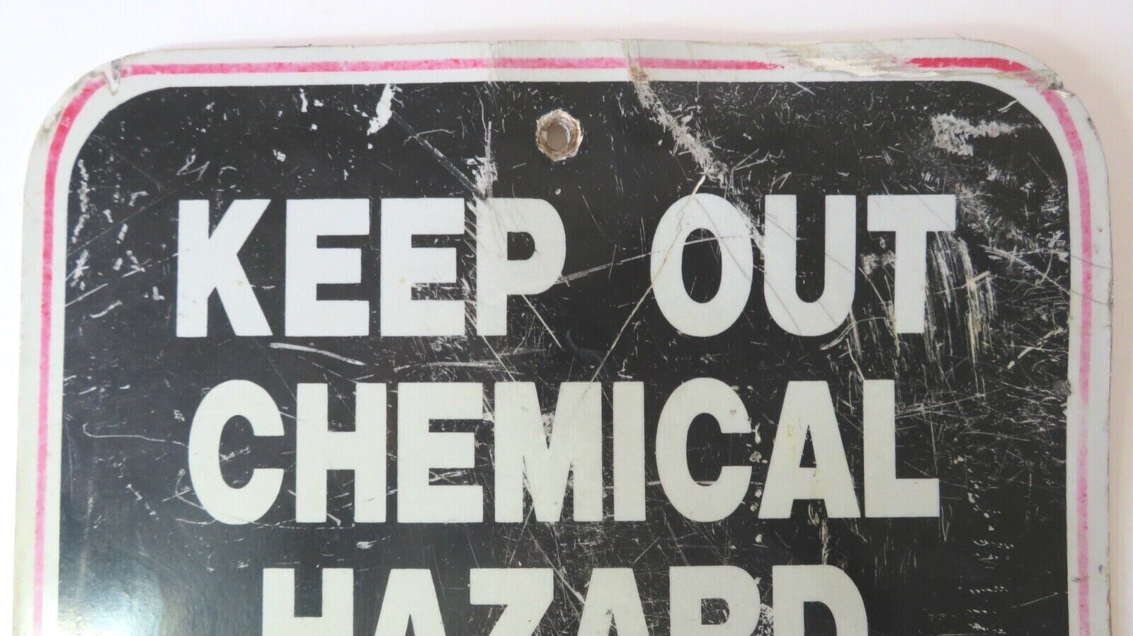 Vintage ACE Sign Co. “Keep Out Chemical Hazard” Aluminum Sign 12×18