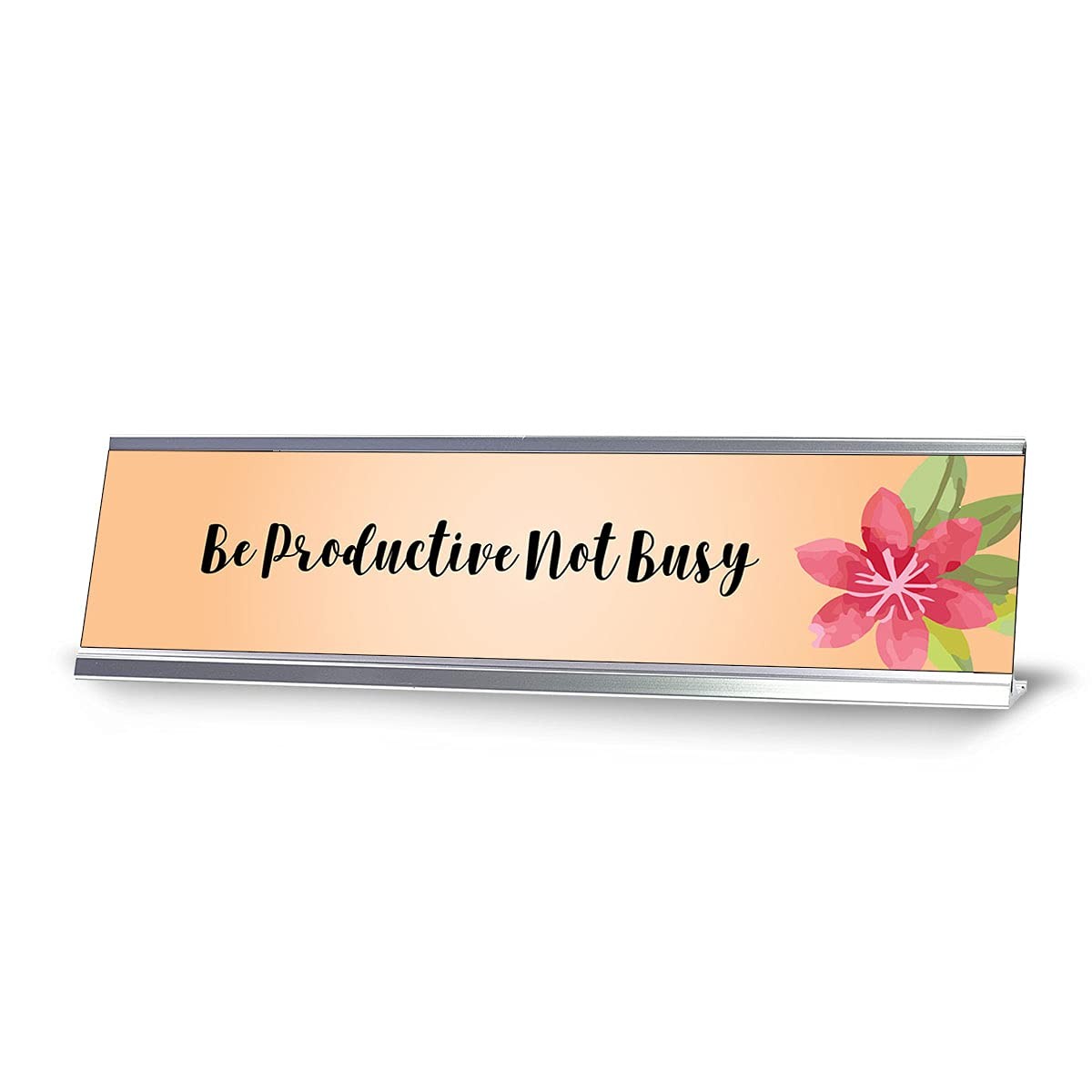 Be Productive Not Busy, Floral Designer Desk Sign (2 x 8″)