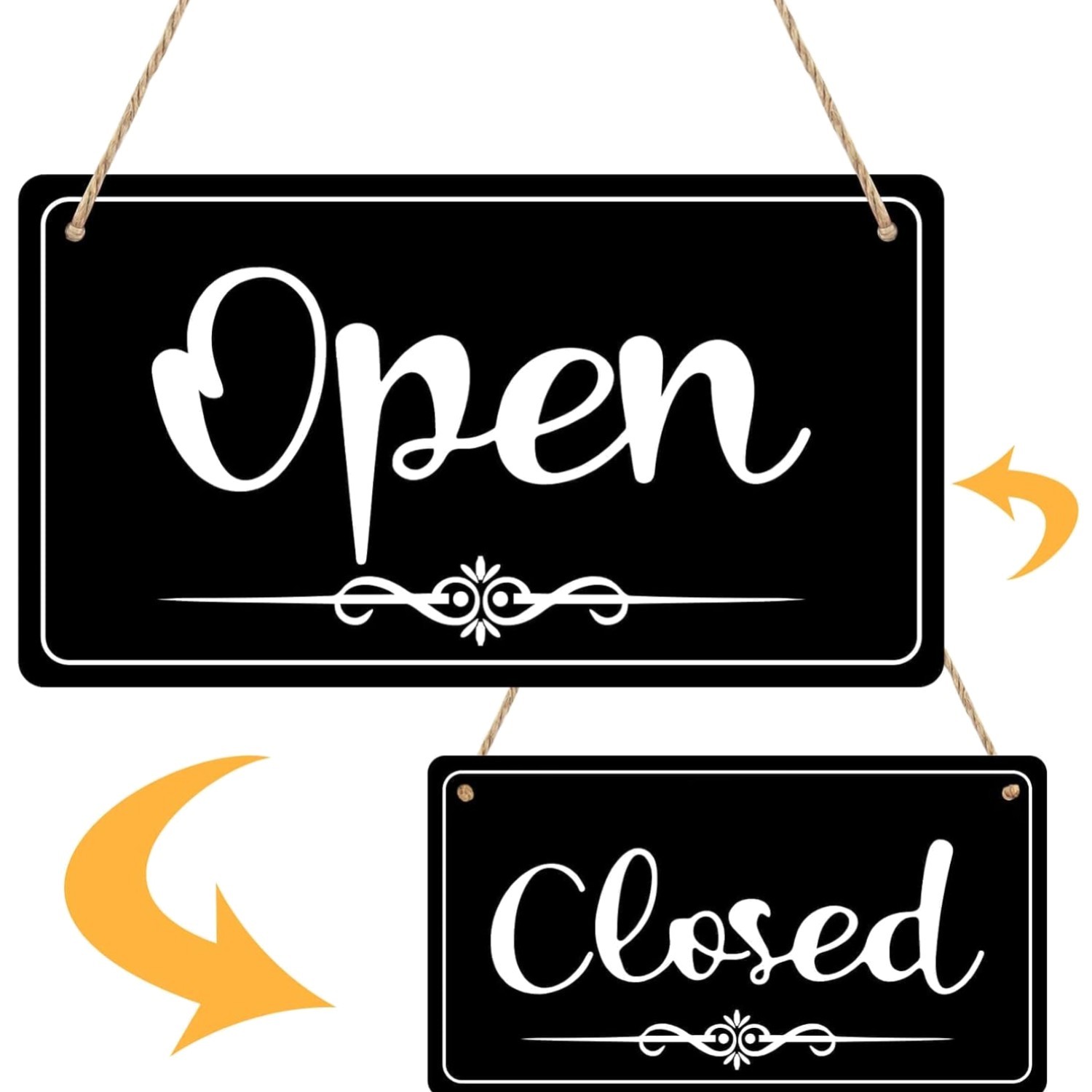 s for Business Double Sided Open Closed Sign Business Hours Sign Hanging Busi…