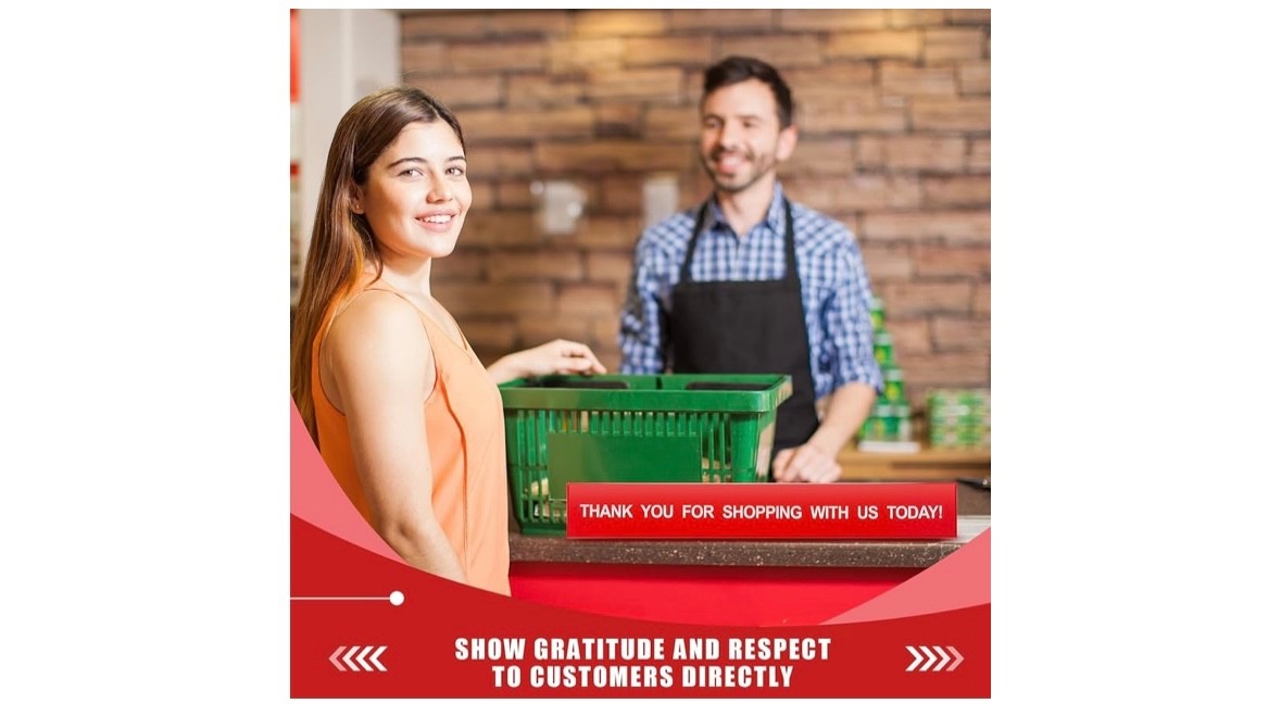 2 Pcs Checkout Lane Divider Sign Double Side Printed Thank You For Shopping With
