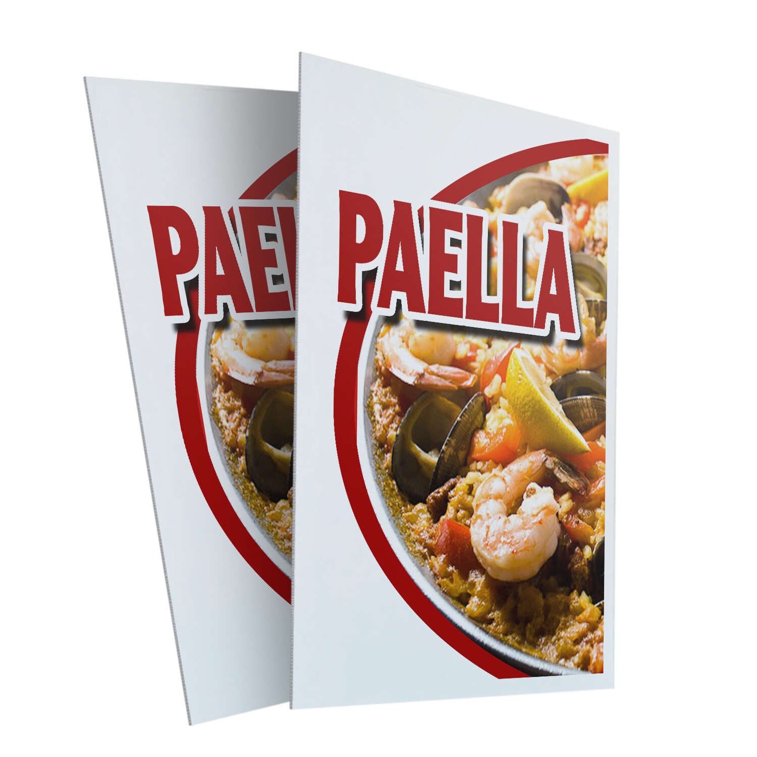 Paella 24″ x 36″ 2 Pack Of Store Sign Plastic Or Decal