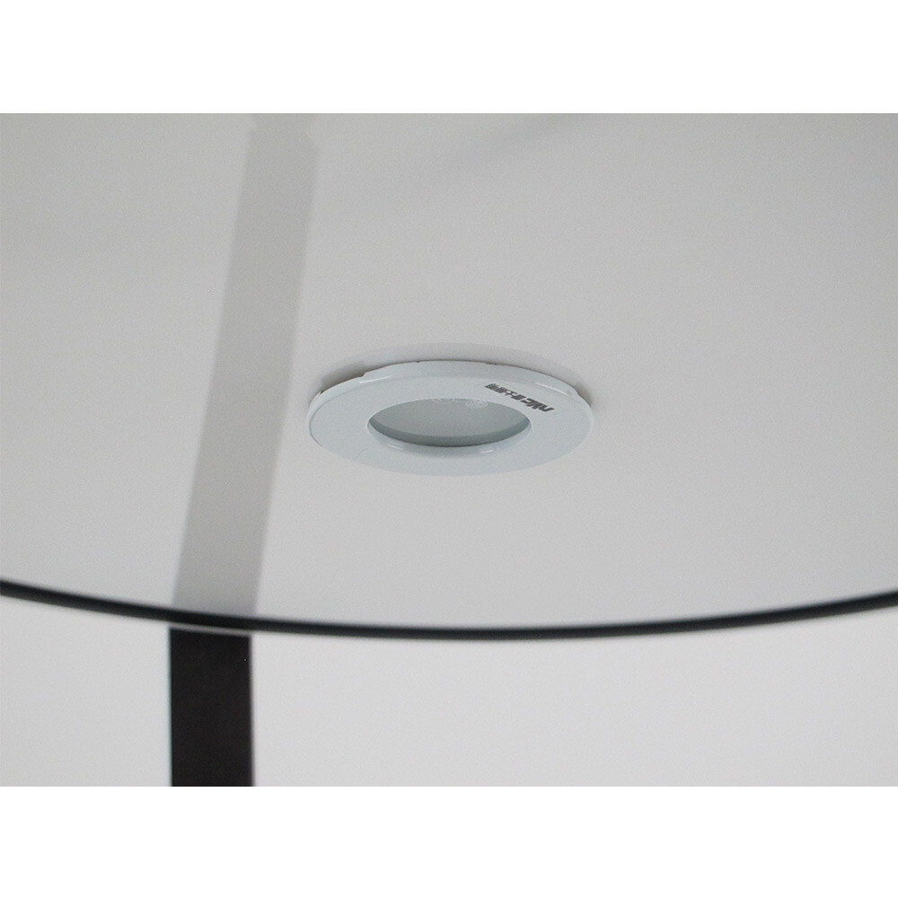 81.1in Portable Round Twist Display Counter with Top Light Clear Magnetic Panels