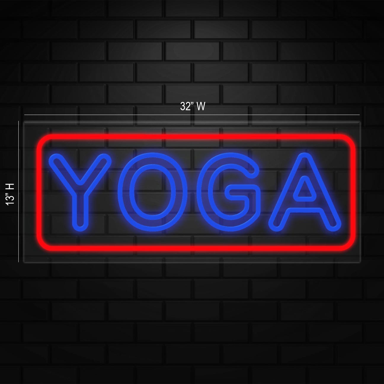 Yoga Sign for Window/Wall Displays | LED Flex Neon | 32″W x 13″H x 1″D