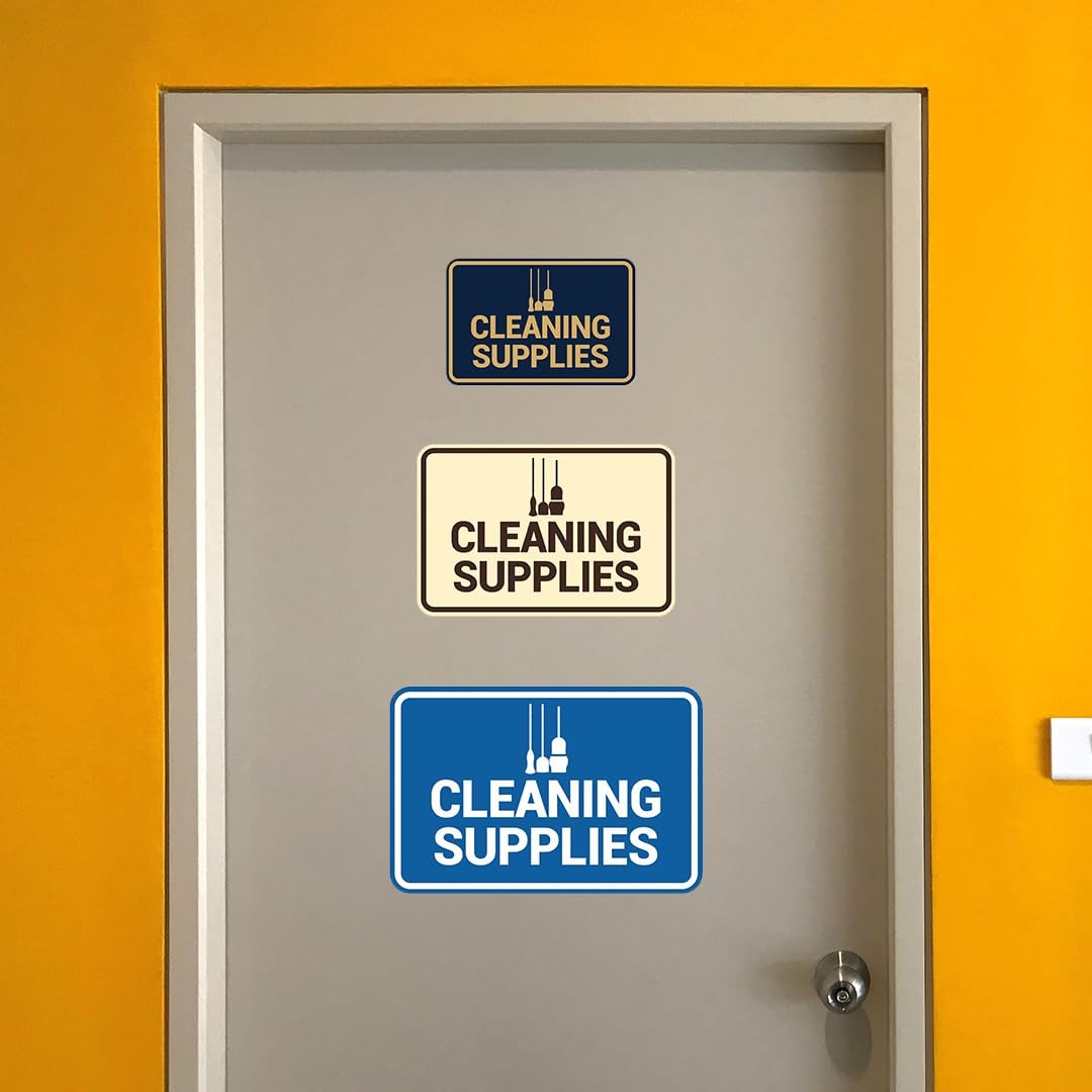Classic Framed Cleaning Supplies Sign (Black) – Small 2 Pack