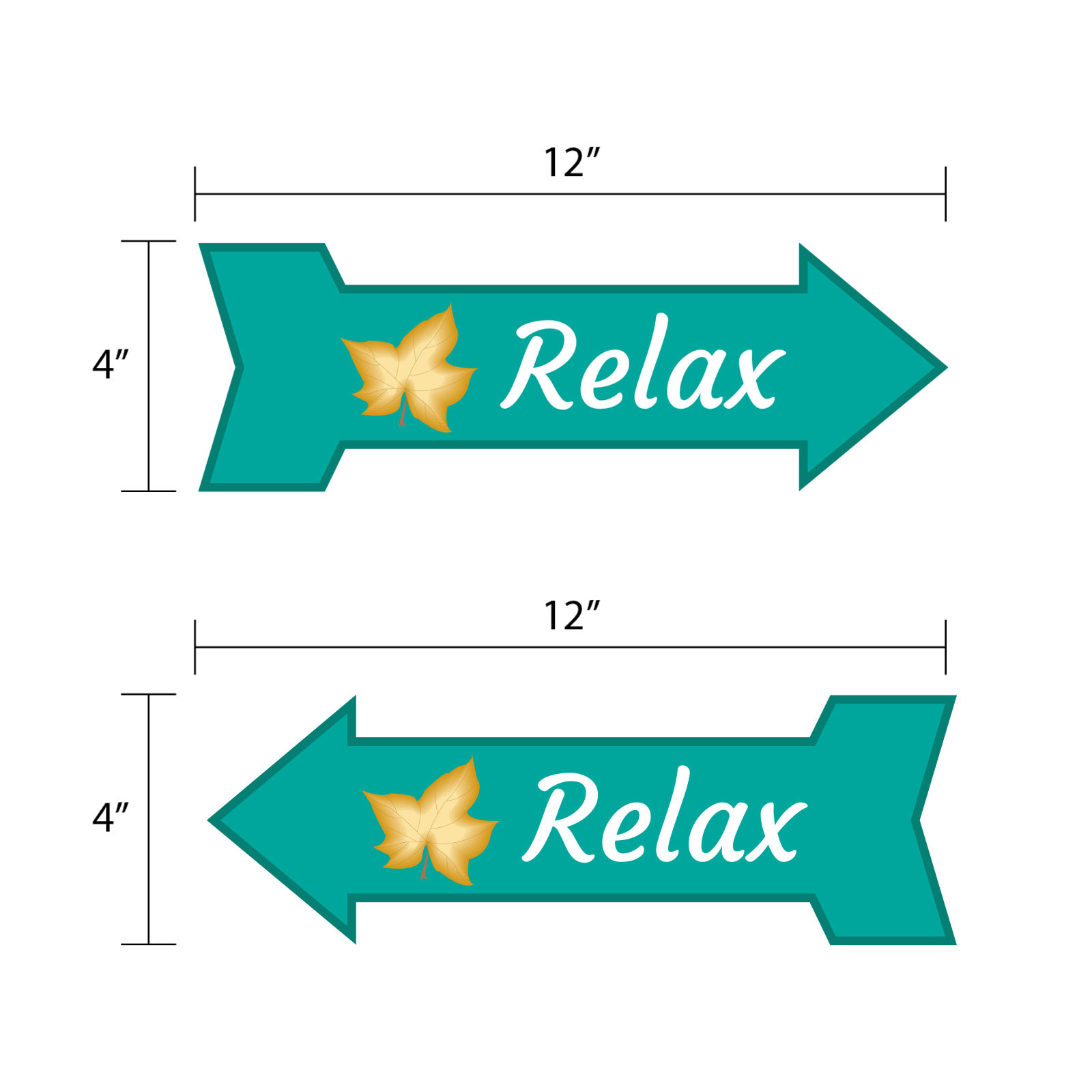 Arrow Shape Relax 12×4″ Wall or Door Sign | Home Decor | Spa Signage